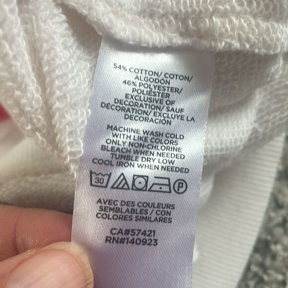 Lou & Grey Star Applique Sweatshirt Cream Pink Red Size Medium - Picture 8 of 9